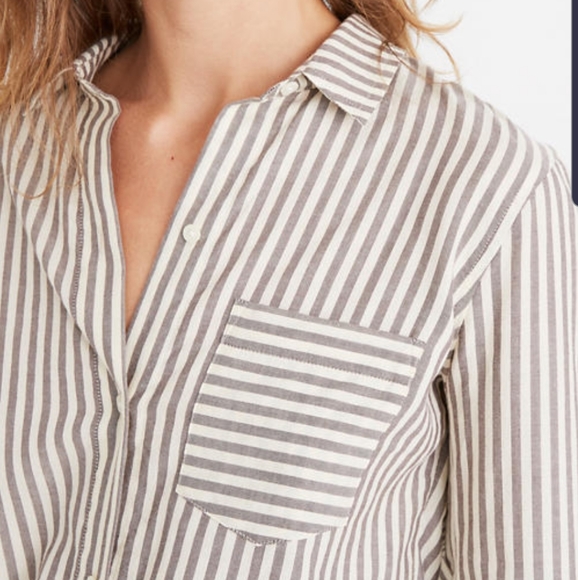 NWT Madewell stripe tie front top - Picture 4 of 7